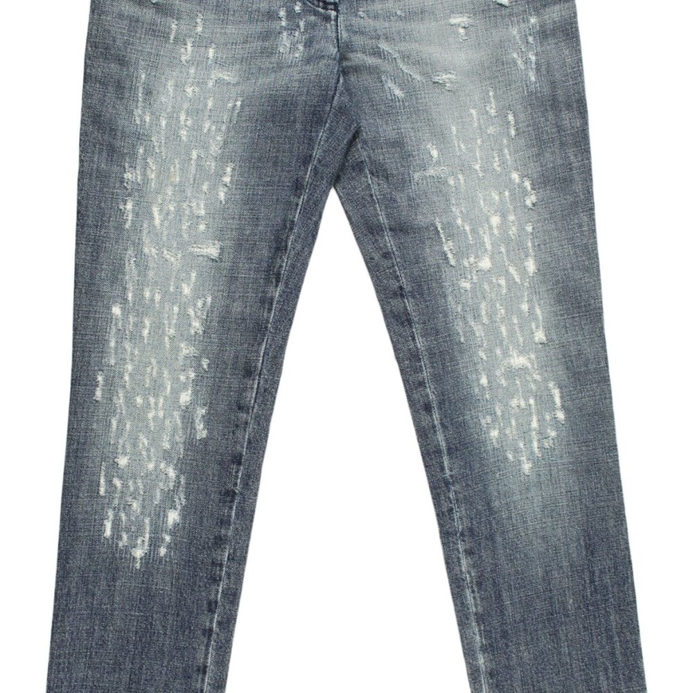 DOLCE&GABBANA ITALY DISTRESSED SWAROVSKI JEANS
